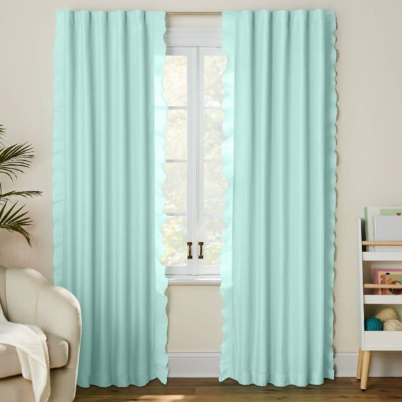 84" Blackout Pleated Side Ruffle Sheer Overlay Panel Mint - Pillowfort - Picture 1 of 3